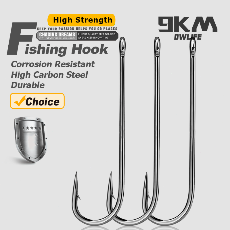 Fishing Hook Offset - 9KMアバーデンフック ロングシャンク釣り針 生餌用 軽量ワイヤーワームフック クラッピー、パンフィッシュ、淡水釣り用