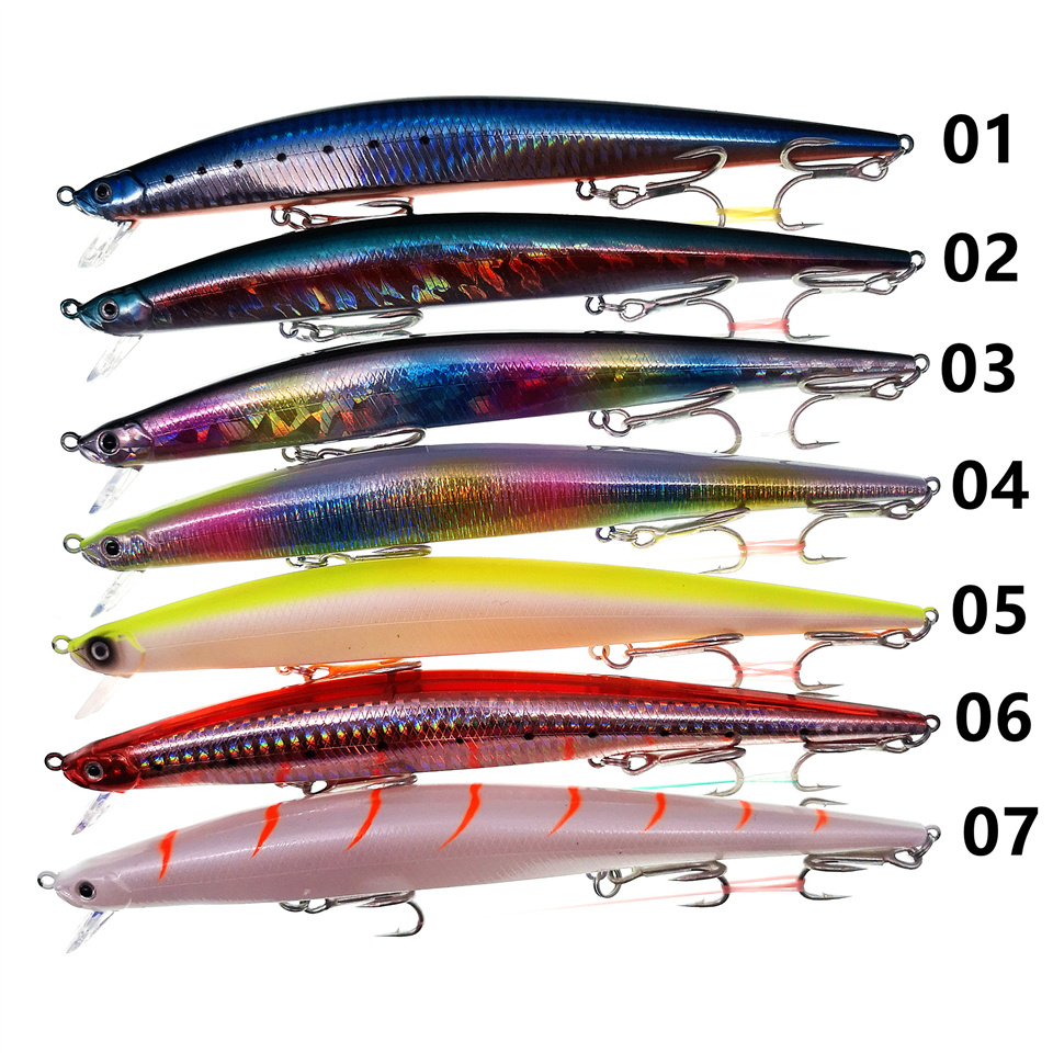 Fishing Hook Treble - MUKUN 175mm 30g ロングキャストミノー ハードルアー シンキングウォブラー