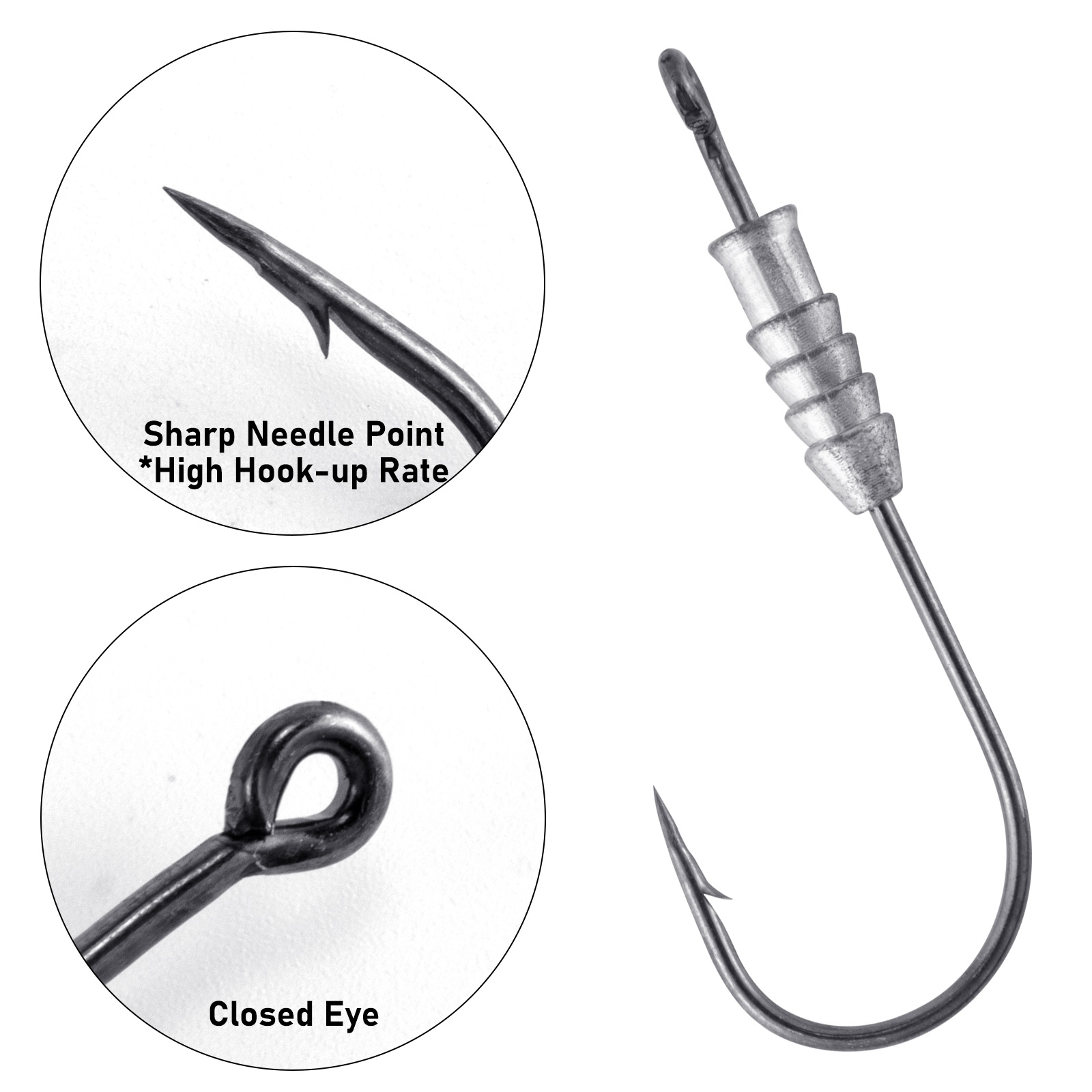 釣り用ワームフック,ソフトプラスチックワーム付きベイト,5ま - Fishing Hook Offset のレビューと価格