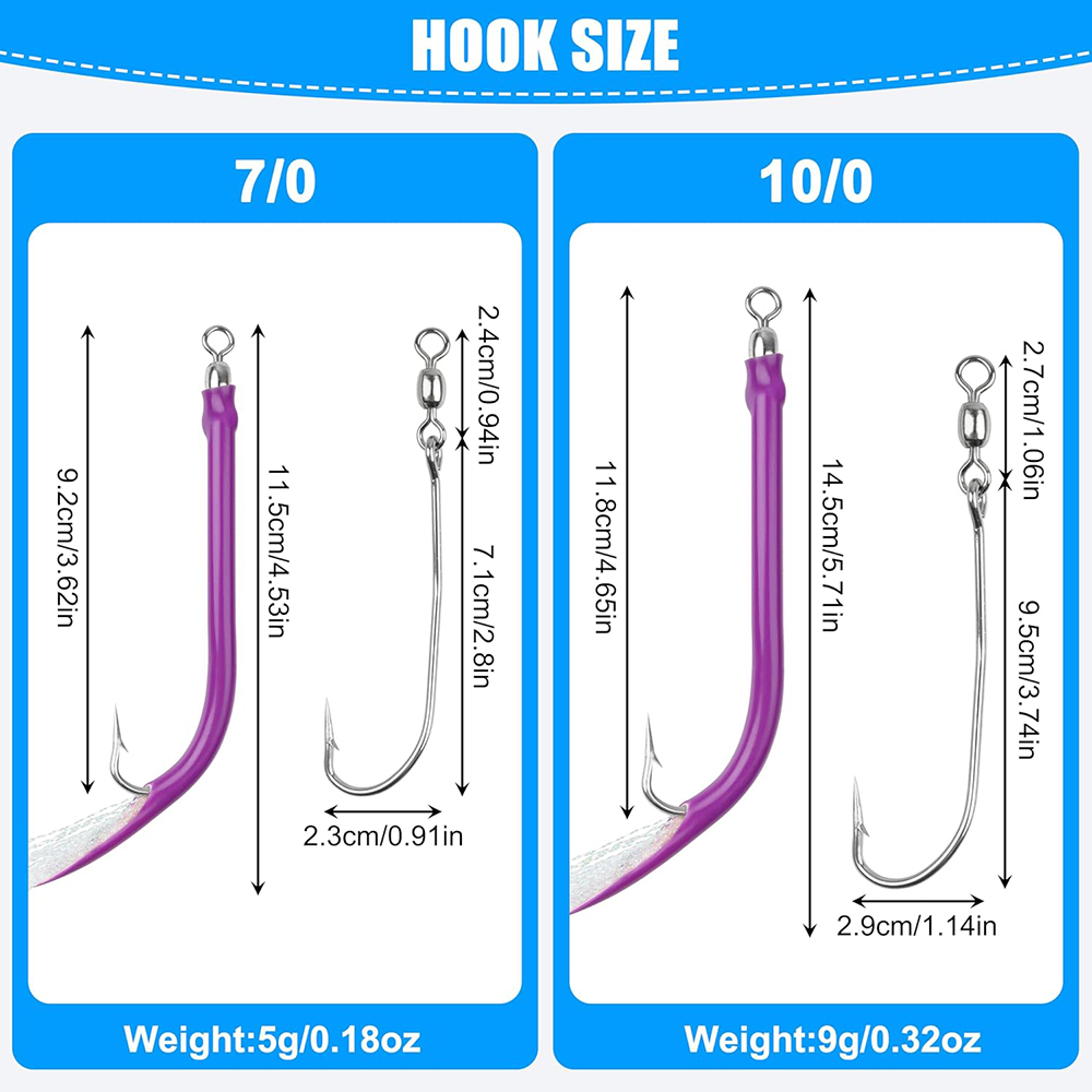 10個入り トローリングチューブフィッシングルアー タラ用リ - Fishing Hook Size のレビューと価格