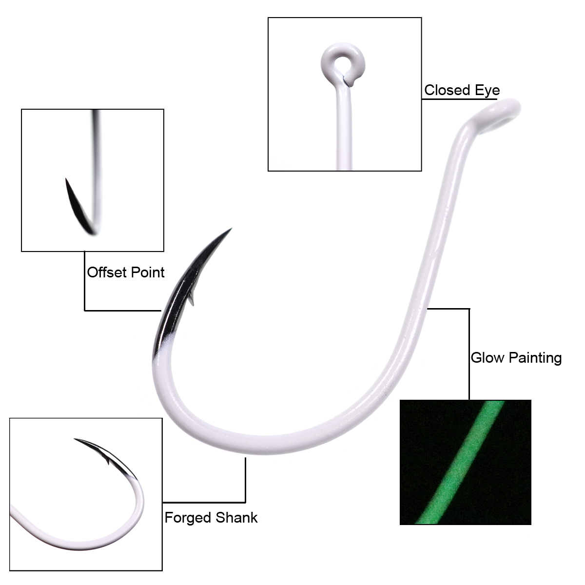 25 ピース/箱発光輸入鋼タコくちばしフックオフセットクラシ - Fishing Hook Offset のレビューと価格